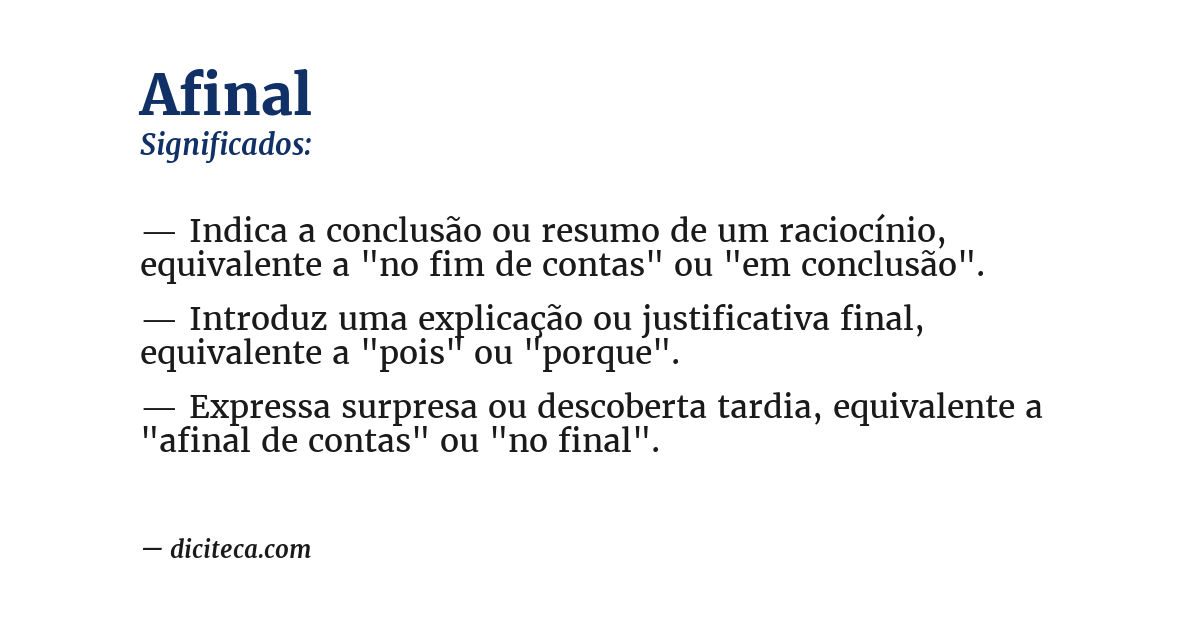 Significado de afinal