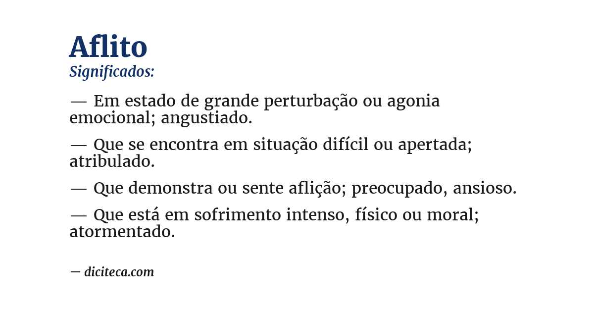 Significado de aflito