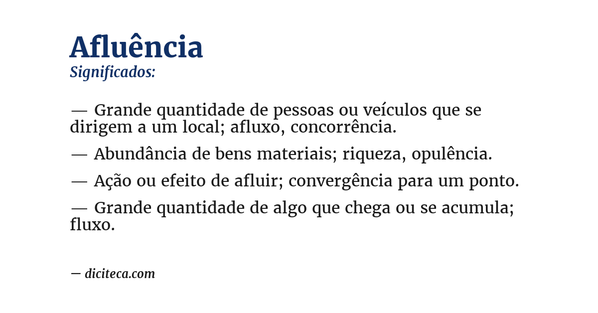 Significado de afluência