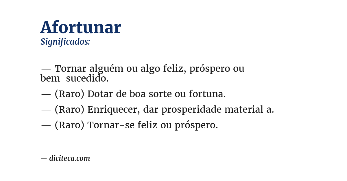 Significado de afortunar
