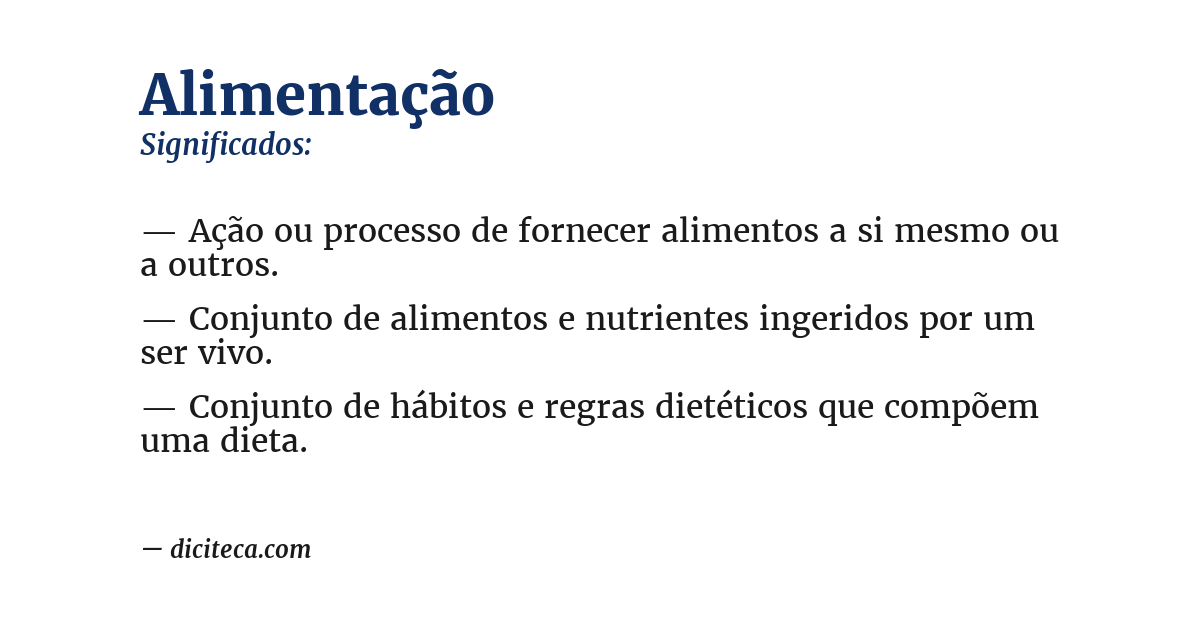 Significado de alimentação