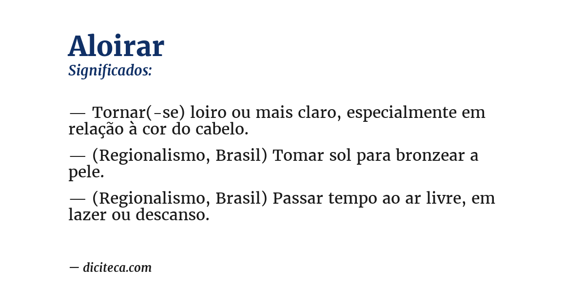 Significado de aloirar