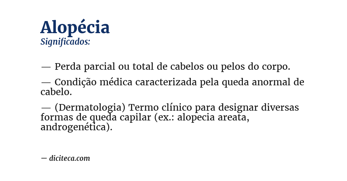 Significado de alopécia
