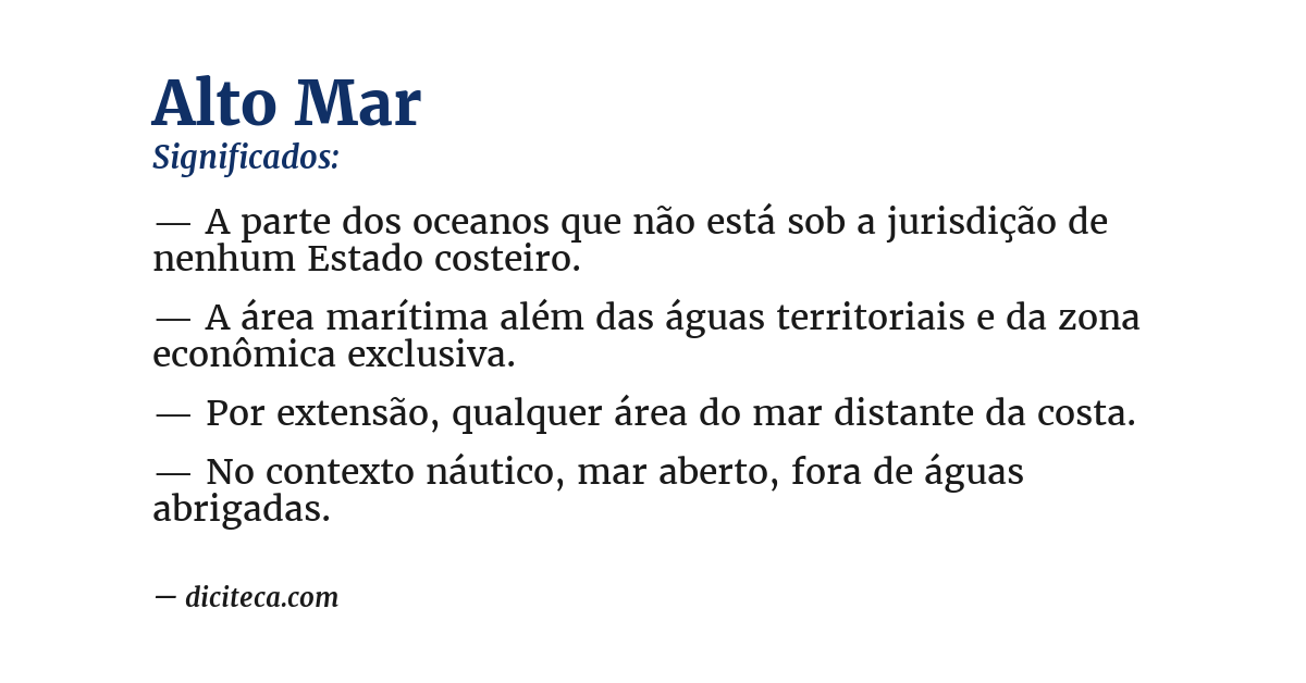 Significado de alto mar