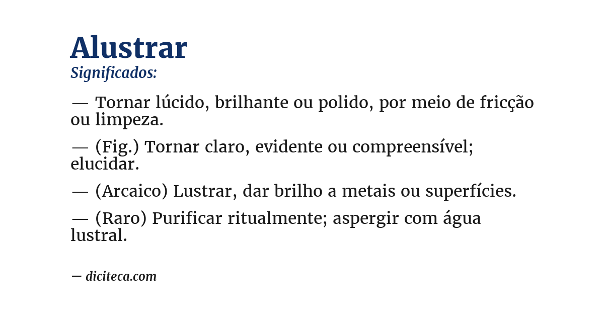 Significado de alustrar
