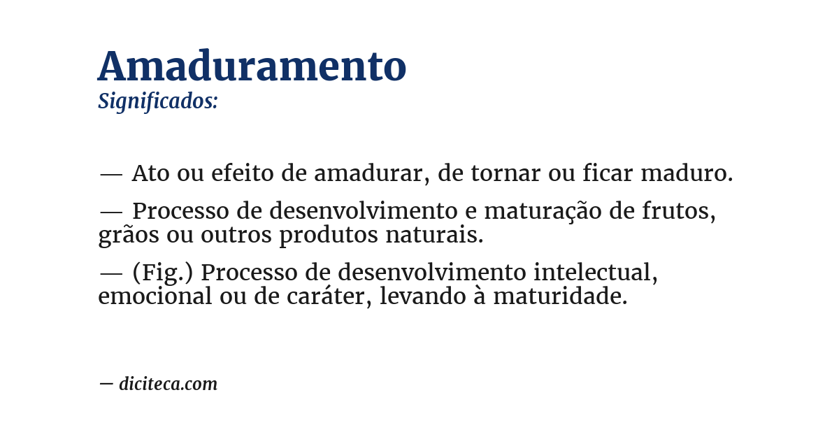 Significado de amaduramento
