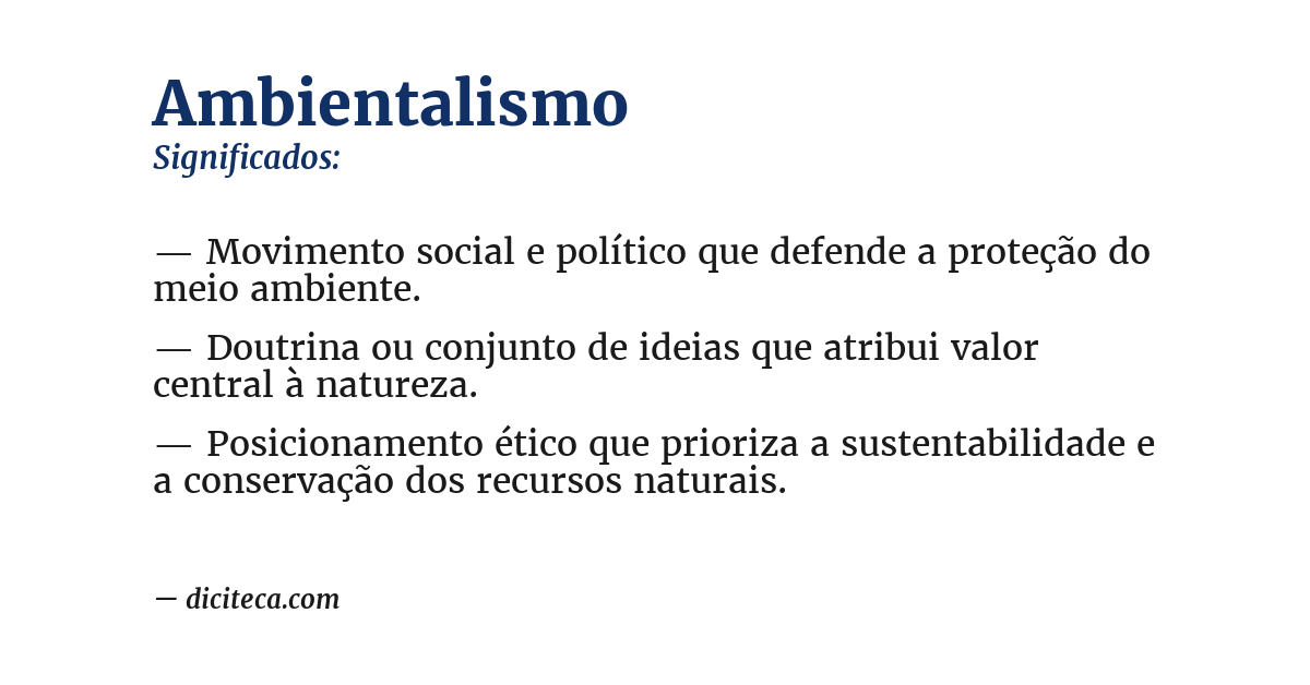 Significado de ambientalismo