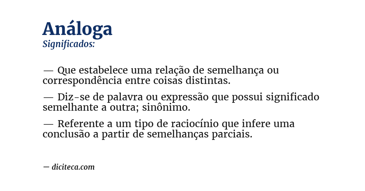 Significado de análoga