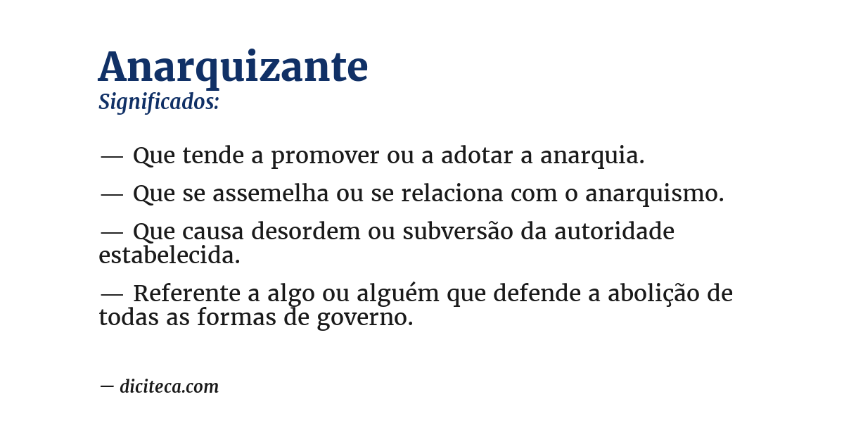Significado de anarquizante