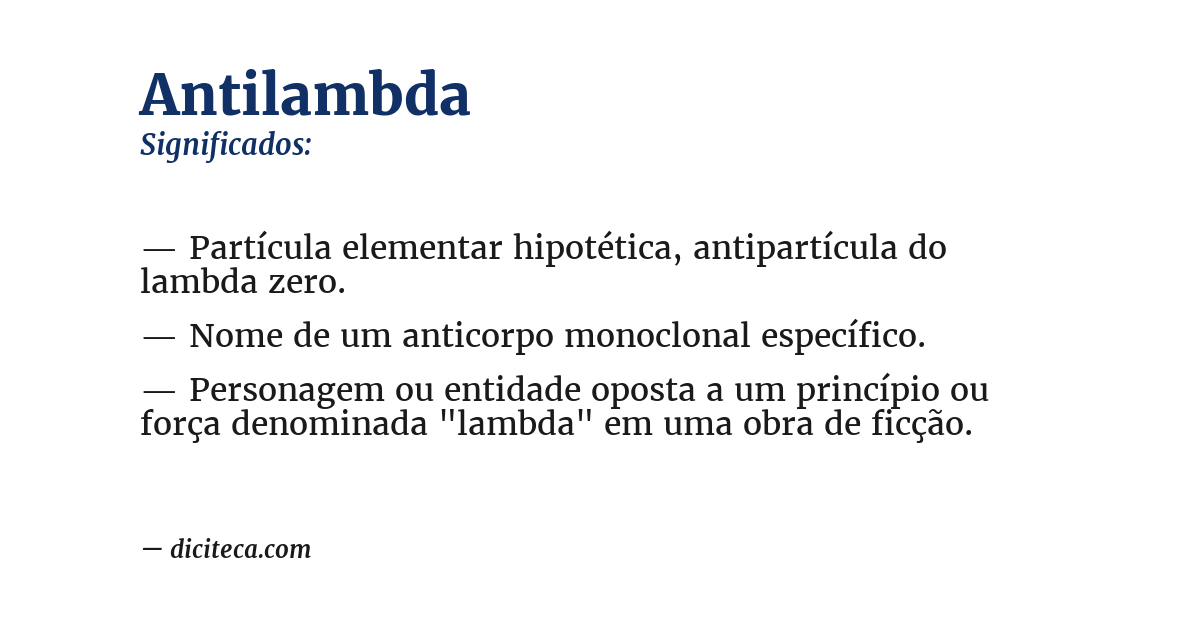Significado de antilambda
