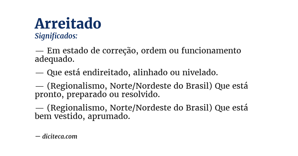 Significado de arreitado