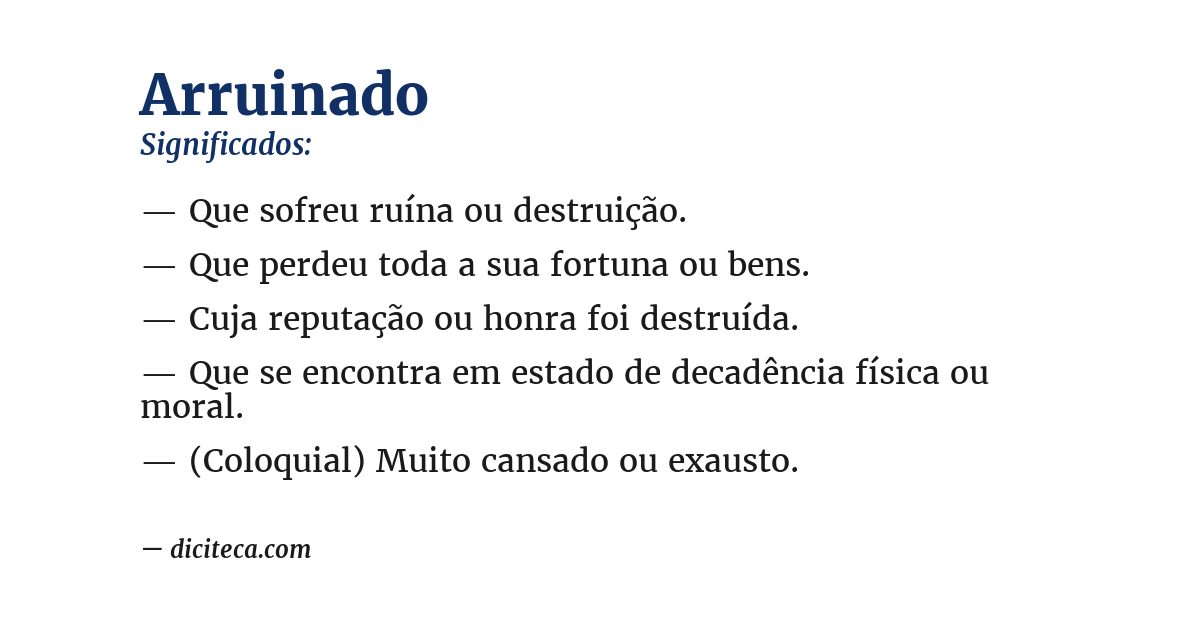 Significado de arruinado