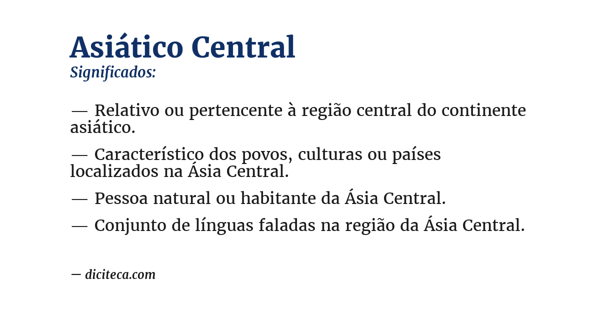 Significado de asiático central