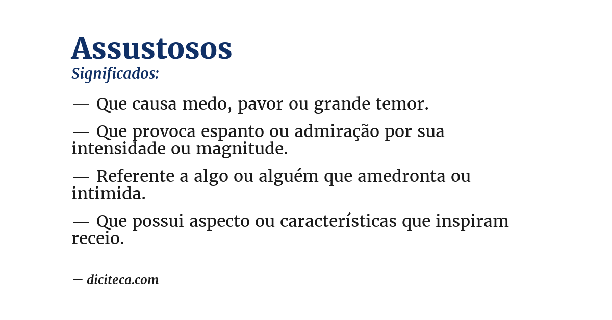 Significado de assustosos