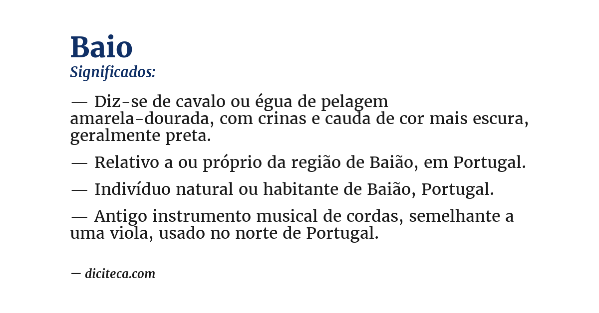 Significado de baio