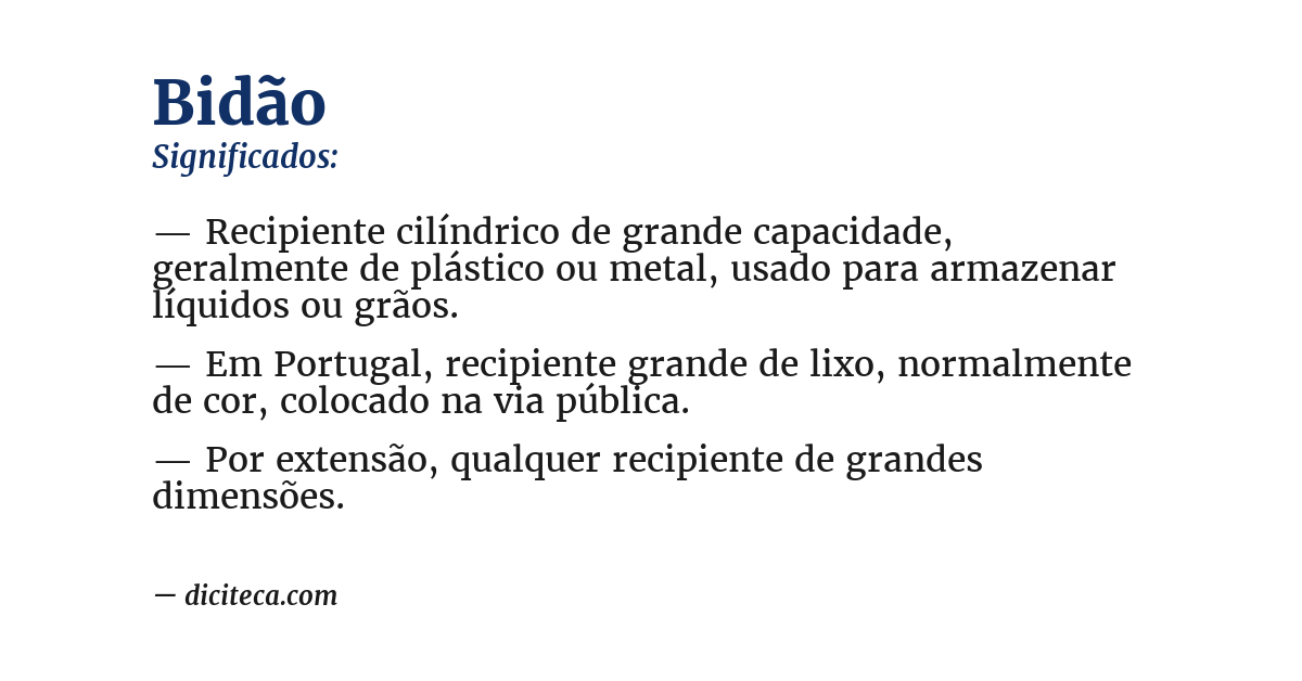 Significado de bidão