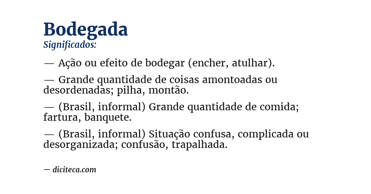 Significado de bodegada