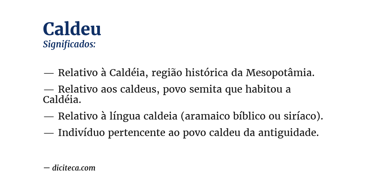 Significado de caldeu