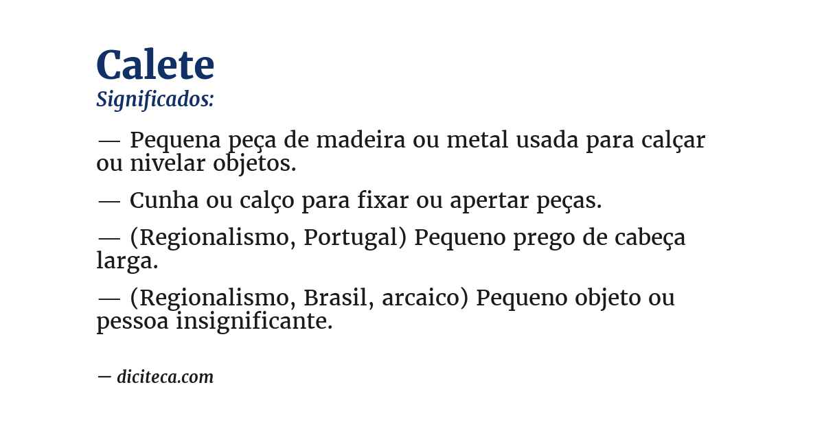 Significado de calete