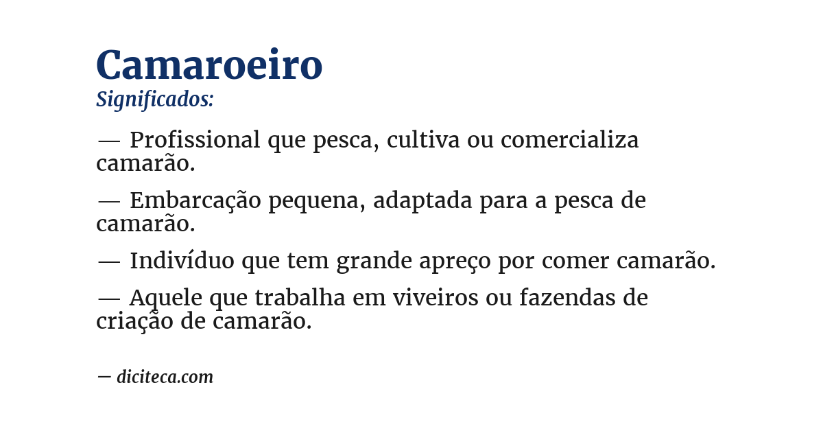 Significado de camaroeiro