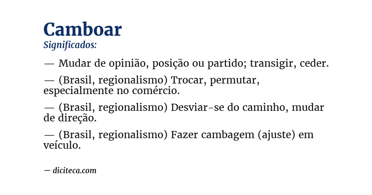 Significado de camboar