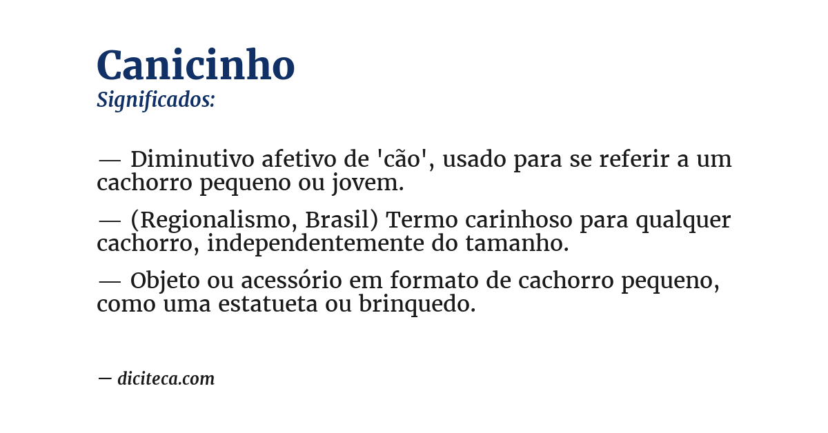 Significado de canicinho