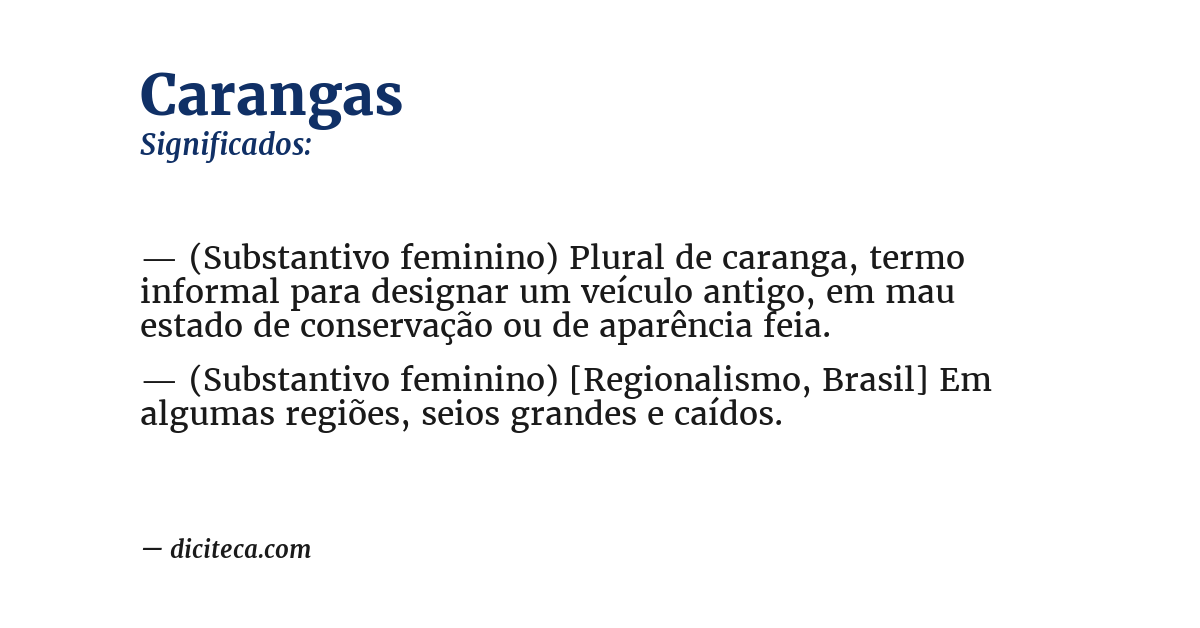 Significado de carangas
