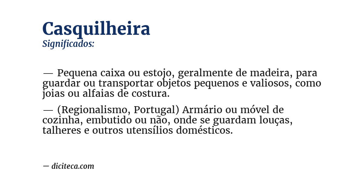Significado de casquilheira