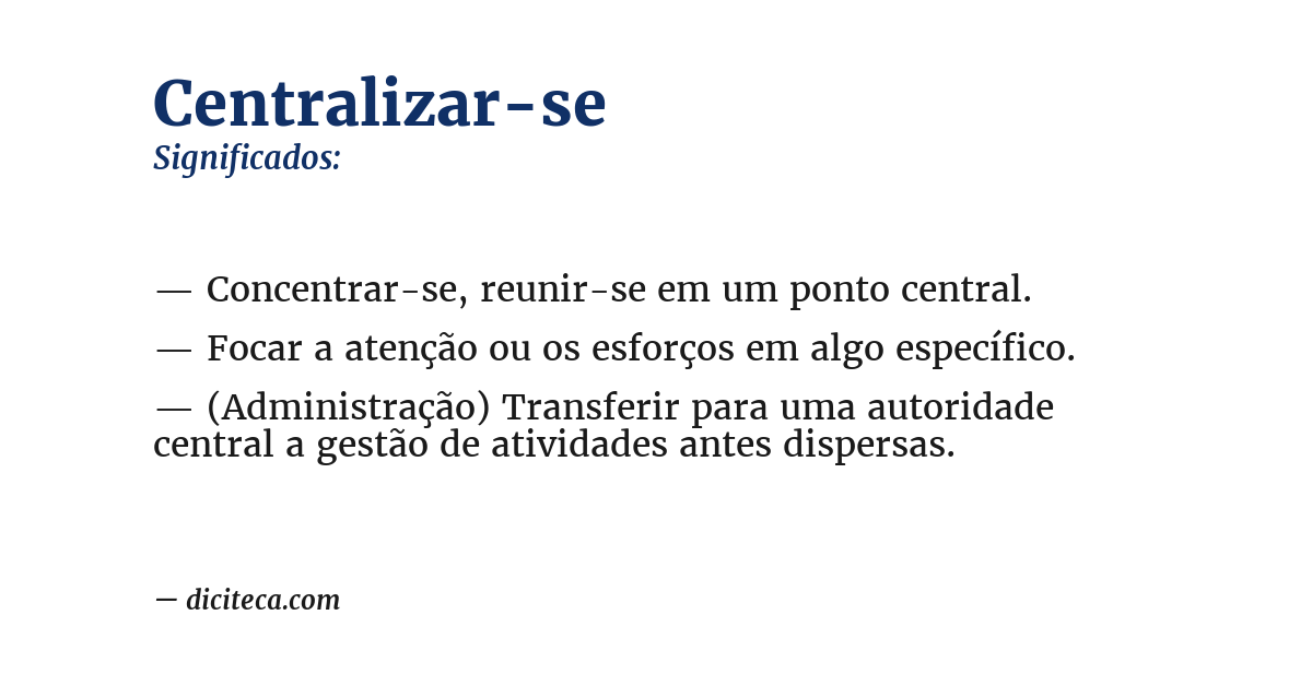Significado de centralizar-se