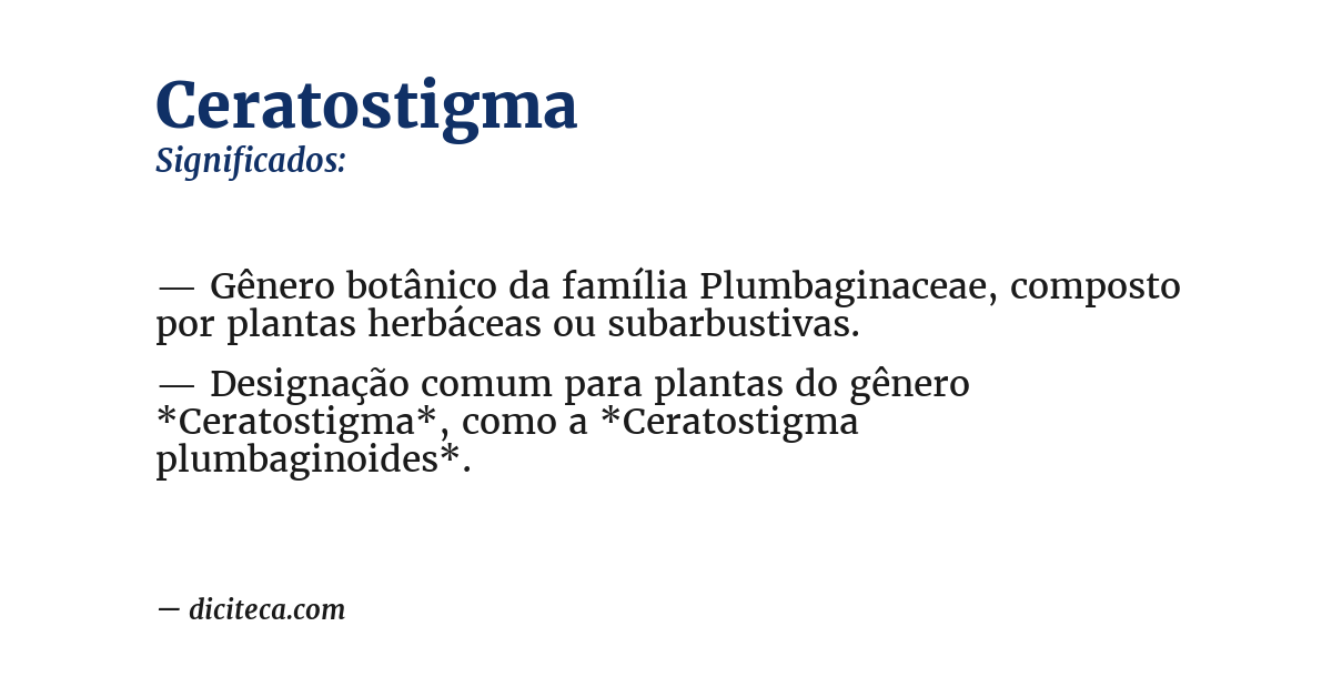 Significado de ceratostigma