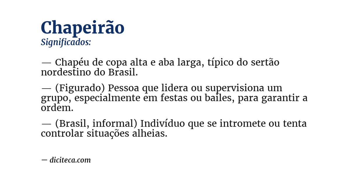 Significado de chapeirão