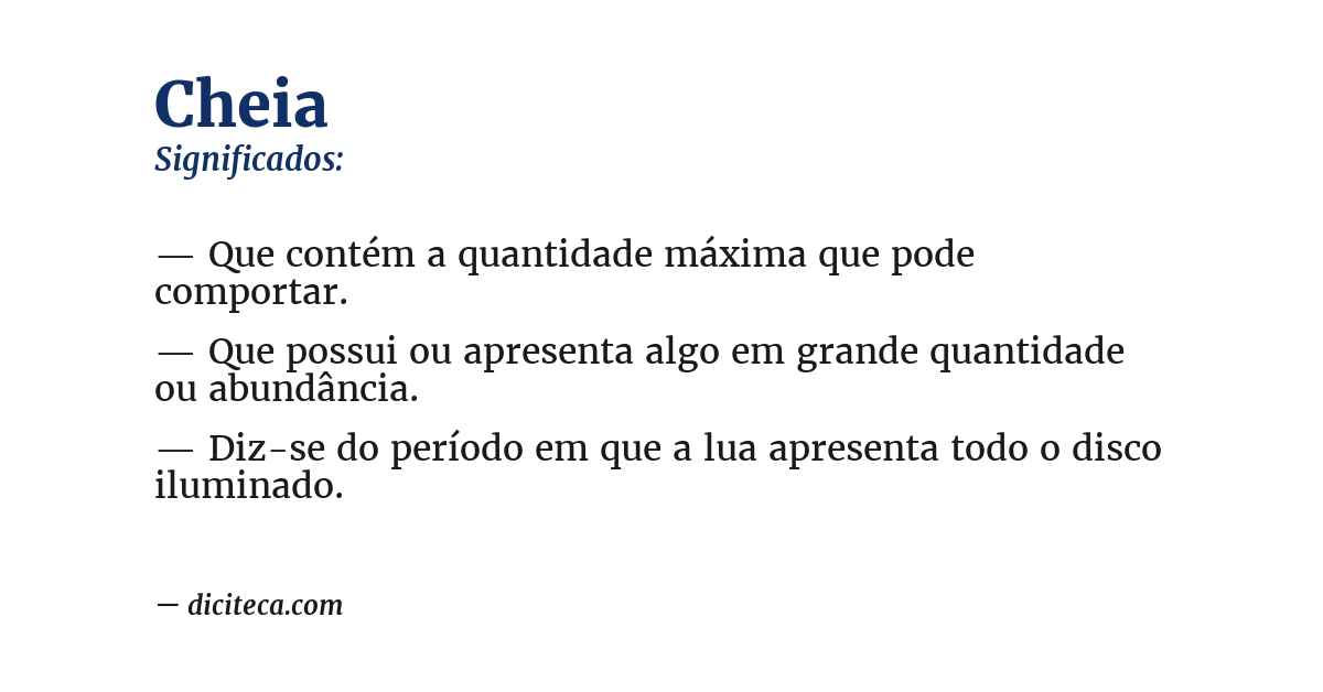 Significado de cheia