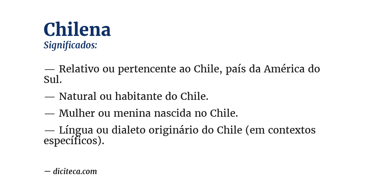 Significado de chilena