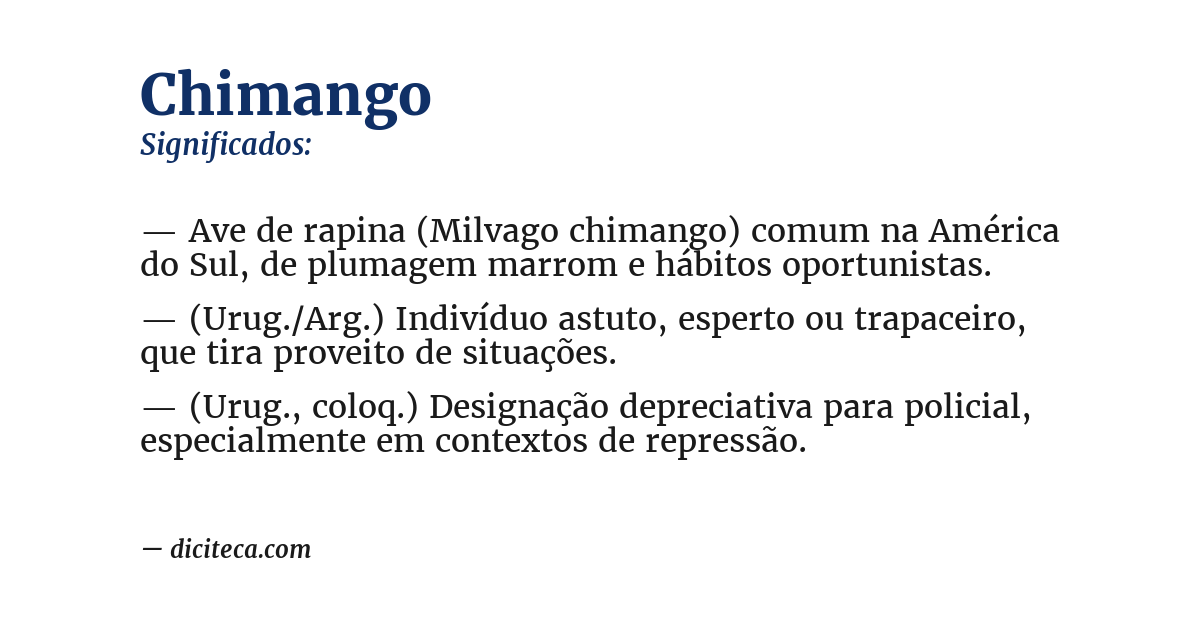 Significado de chimango