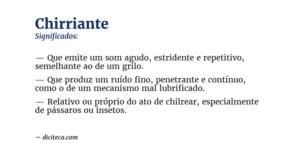 Significado de chirriante