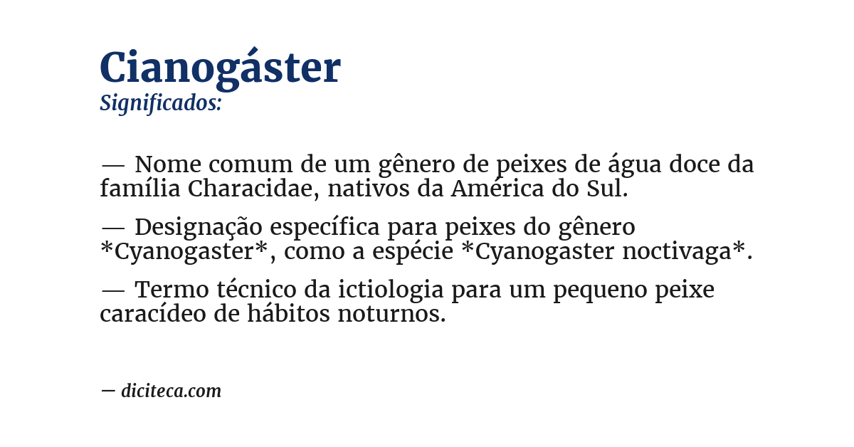 Significado de cianogáster