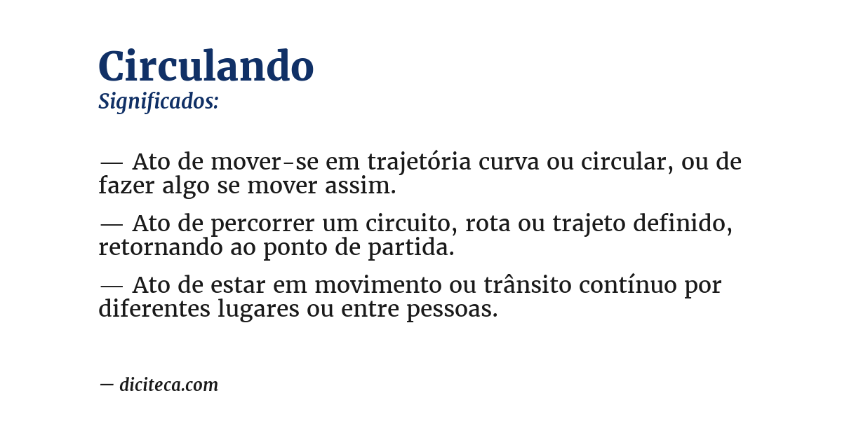 Significado de circulando