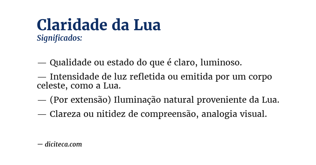 Significado de claridade da lua