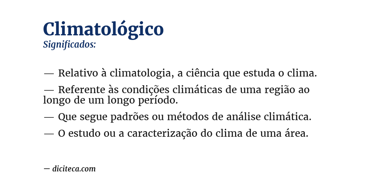 Significado de climatológico
