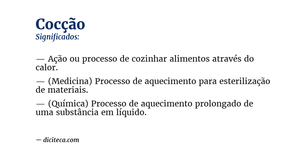 Significado de cocção