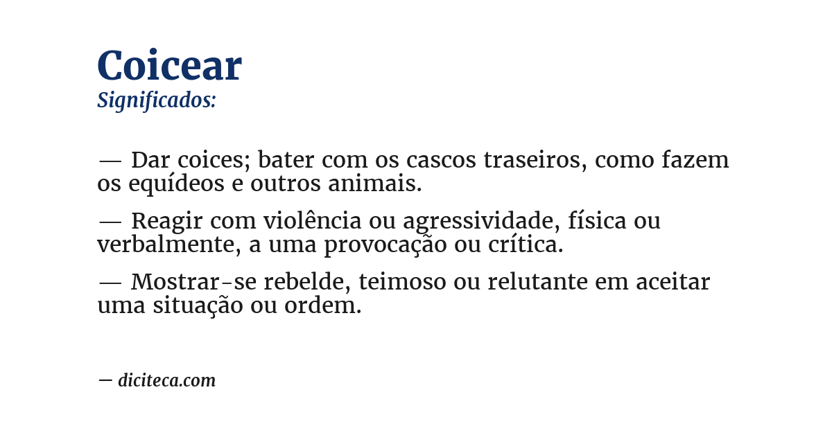 Significado de coicear