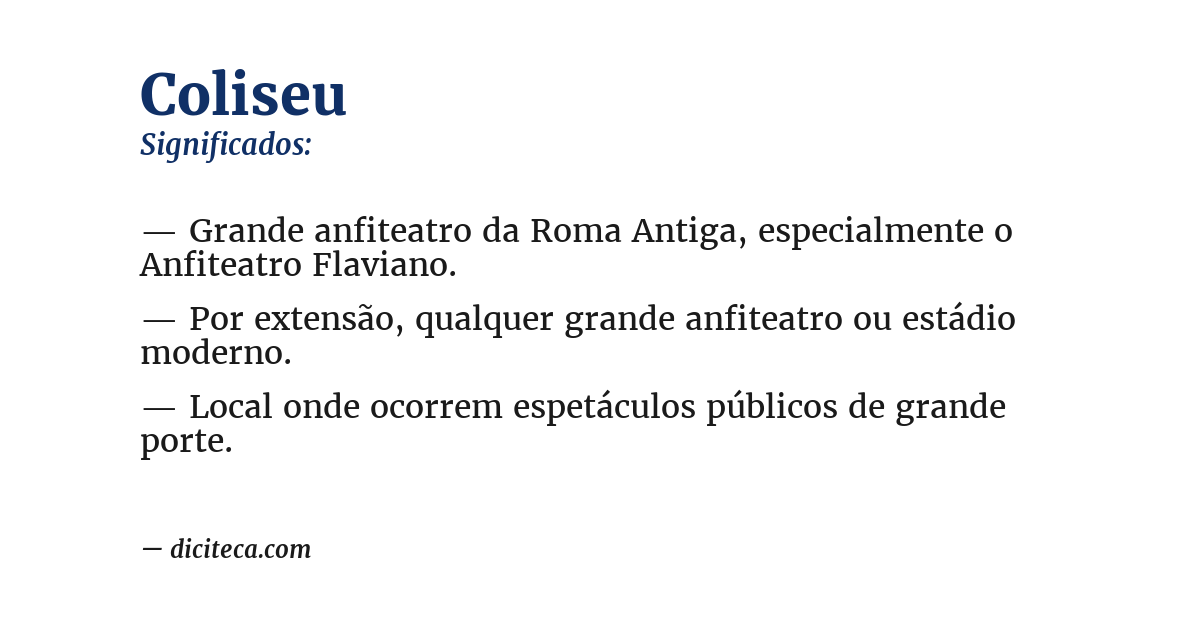 Significado de coliseu
