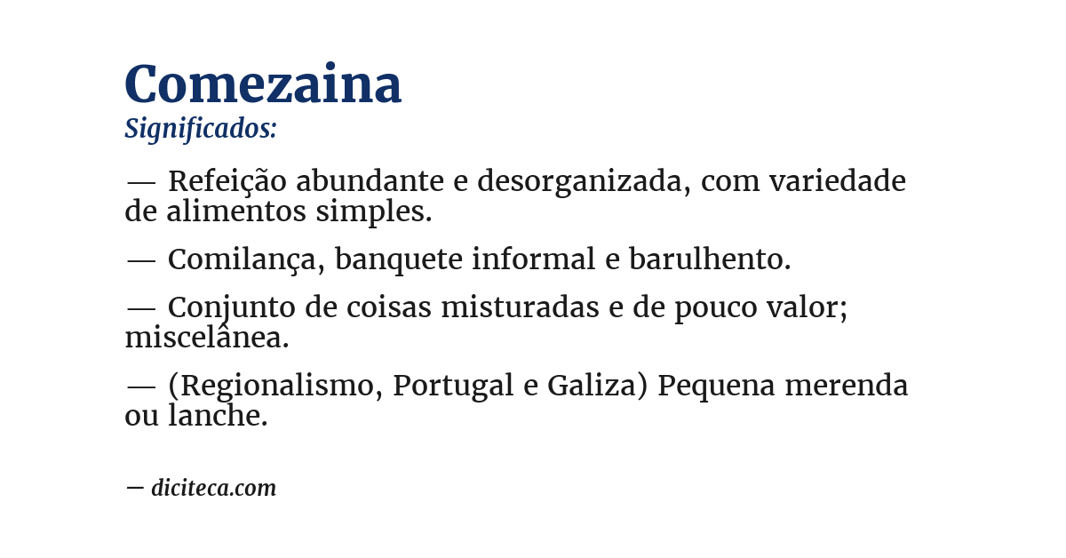 Significado de comezaina