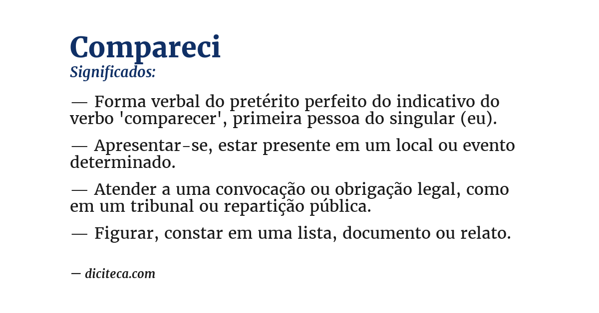 Significado de compareci