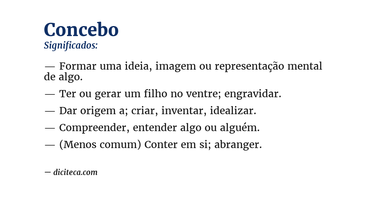 Significado de concebo