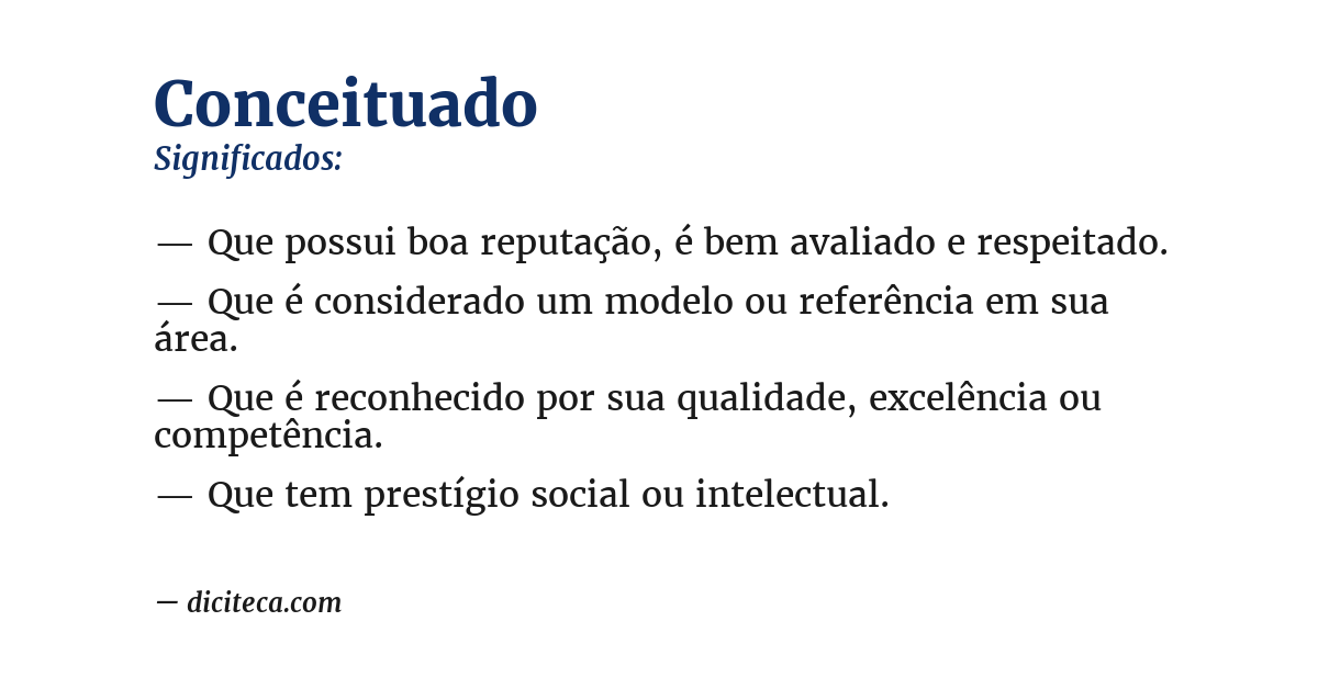 Significado de conceituado
