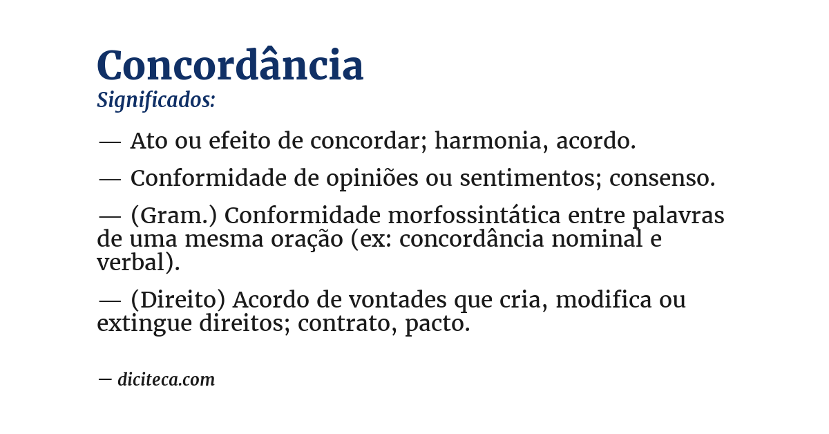 Significado de concordância