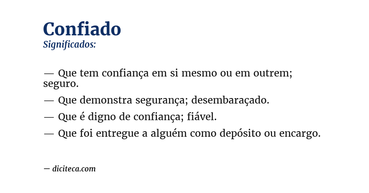 Significado de confiado