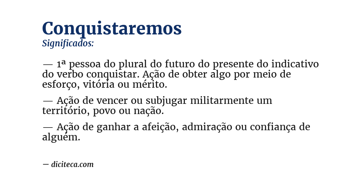 Significado de conquistaremos