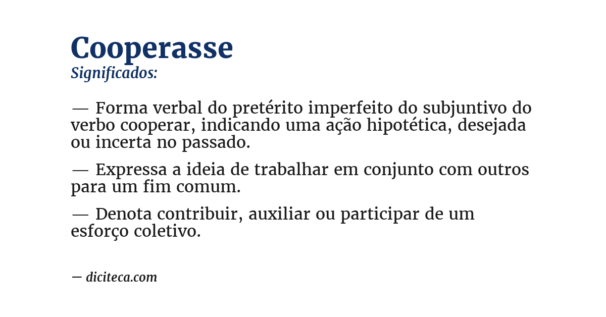 Significado de cooperasse